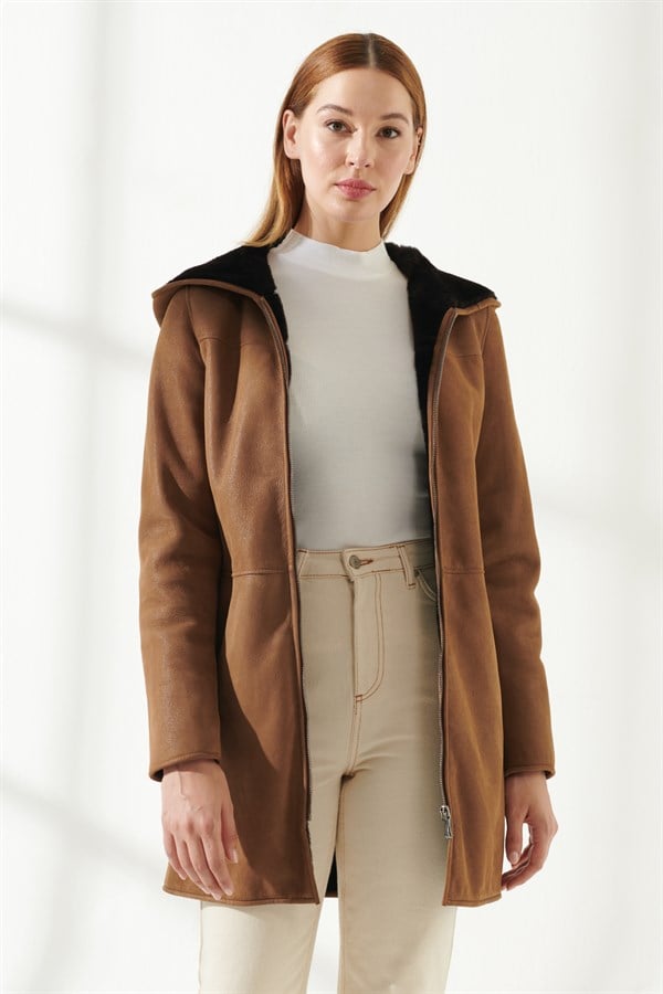 Ella Women Casual Brown Shearling Coat, How Much To Clean A Sheepskin Coat