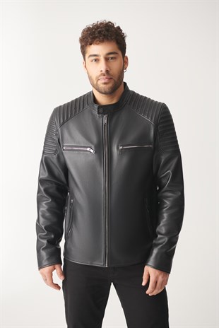 MEN'S LEATHER JACKETJAMES Black Sport Leather Jacket