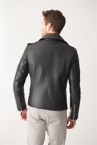MEN'S LEATHER JACKETMARTIN Black Biker Leather Jacket