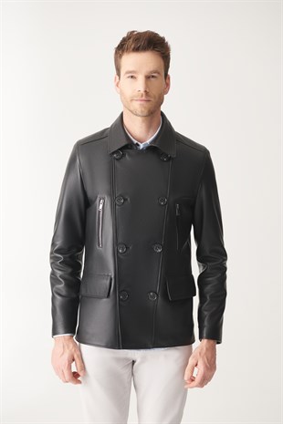 MEN'S LEATHER JACKETTHOMAS Black Sport Leather Jacket