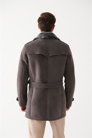 MEN'S COAT-GILBERTO Men Grey Shearling Coat
