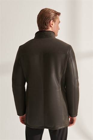 MEN'S COATWILLIAM Men Brown Shearling Leather Coat