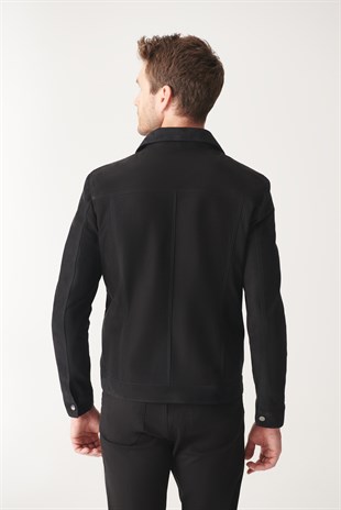 MEN SUEDE JACKETSAMUEL Black Suede Leather Jacket