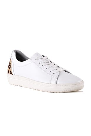 Jasmine Beyaz Leopar Kadın Sneaker Ayakkabı