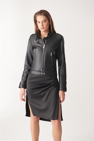 WOMEN'S LEATHER JACKETKAYLA Black Sport Leather Jacket